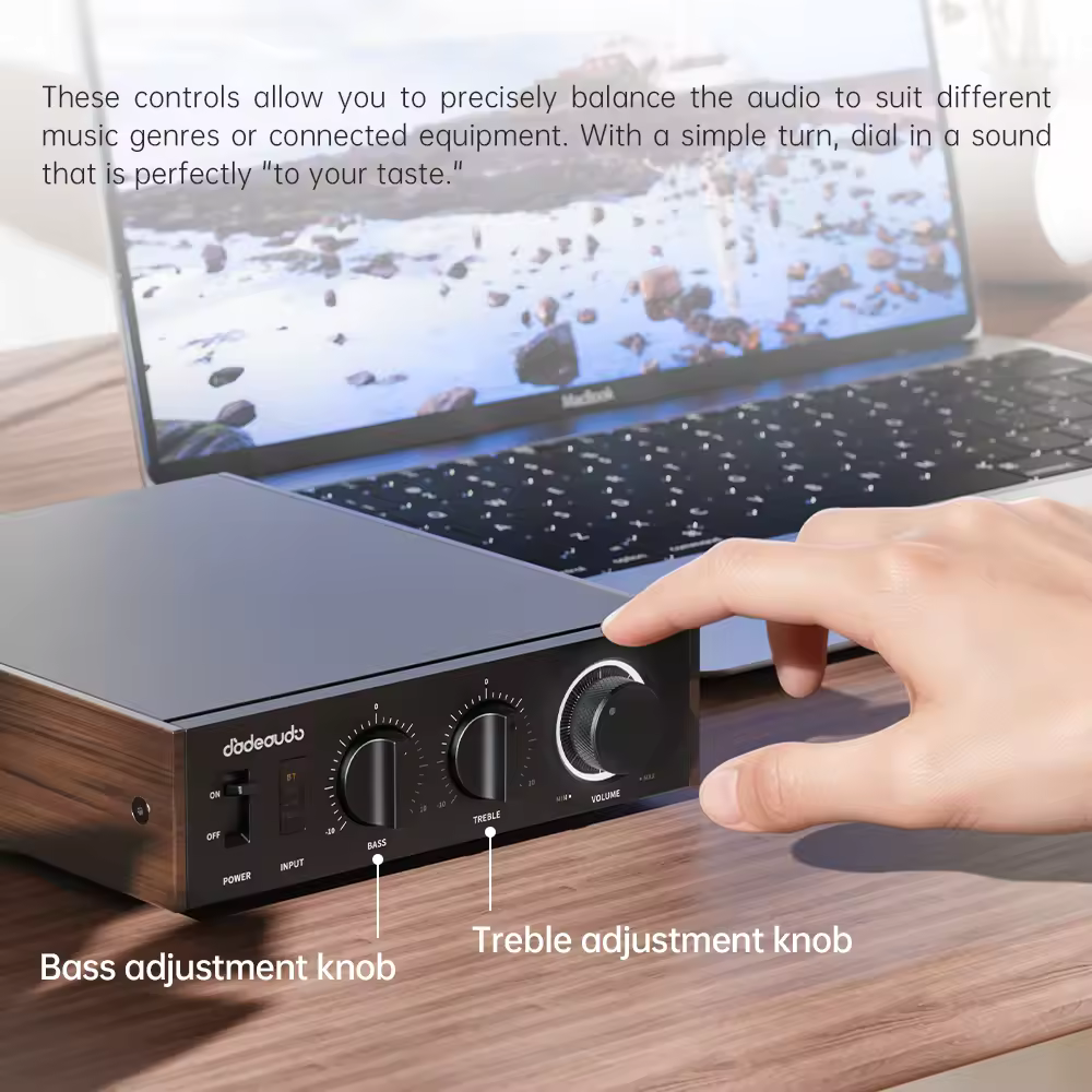 FiiO JadeAudio Level 1, Class-D Power Amplifier | 2×300W | LDAC Bluetooth & USB/Coax Input | Subwoofer Out
