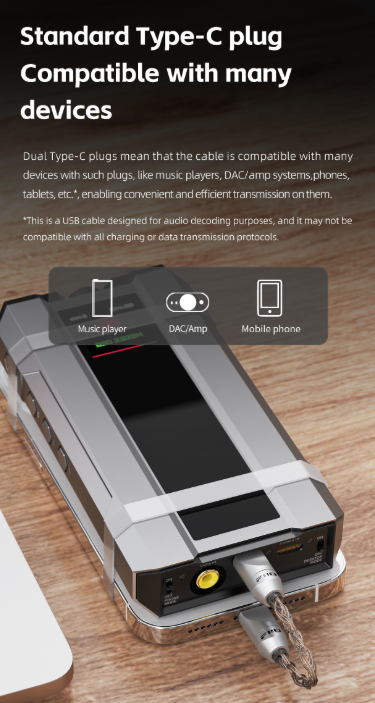 FiiO Link LT-TC6S | USB Digital Audio Cable OTG (Type-C To Type-C) Data Cable | Monocrystalline Copper |