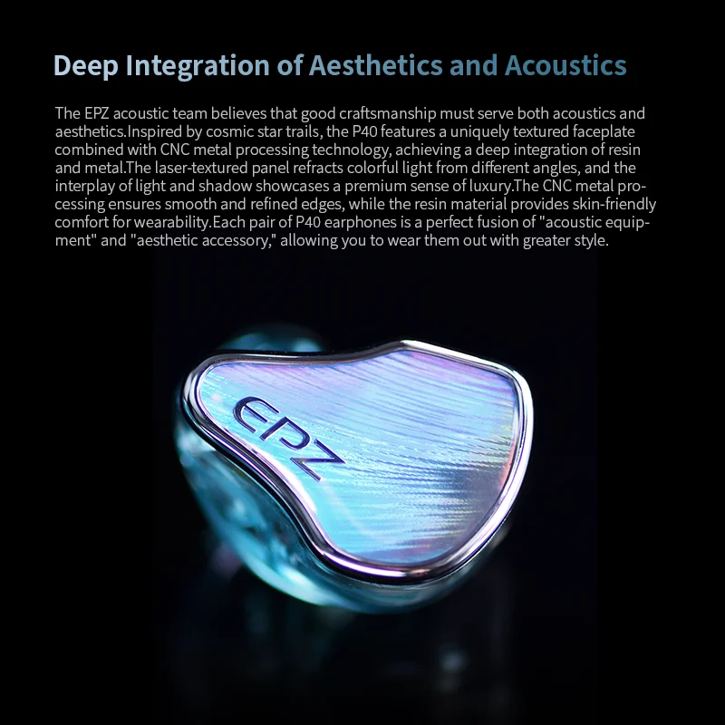 (For Vocal Lovers) EPZ P40 Tribrid IEMs | 2DD + Planar + PZT In-Ear Monitors Natural Mids Sparkling Highs