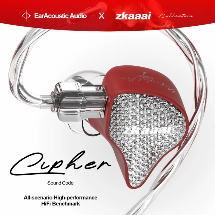 EarAcoustic Audio x zkaaai CIPHER - High Performance IEMs 10mm Dynamic Driver In-Ear Earphones MIC