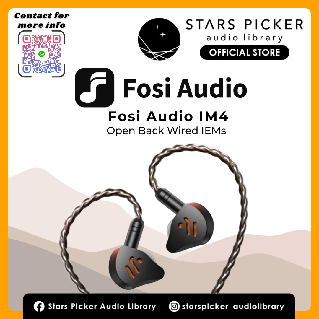 Fosi Audio IM4 Open‑Back Wired IEM Earphones Dual Magnet & Dual Chamber for Hi-Fi Sound