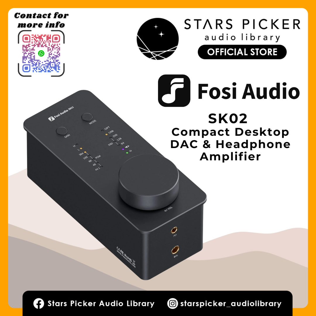 Fosi Audio SK02 ES9038Q2M Desktop DAC and Headphone Amplifier