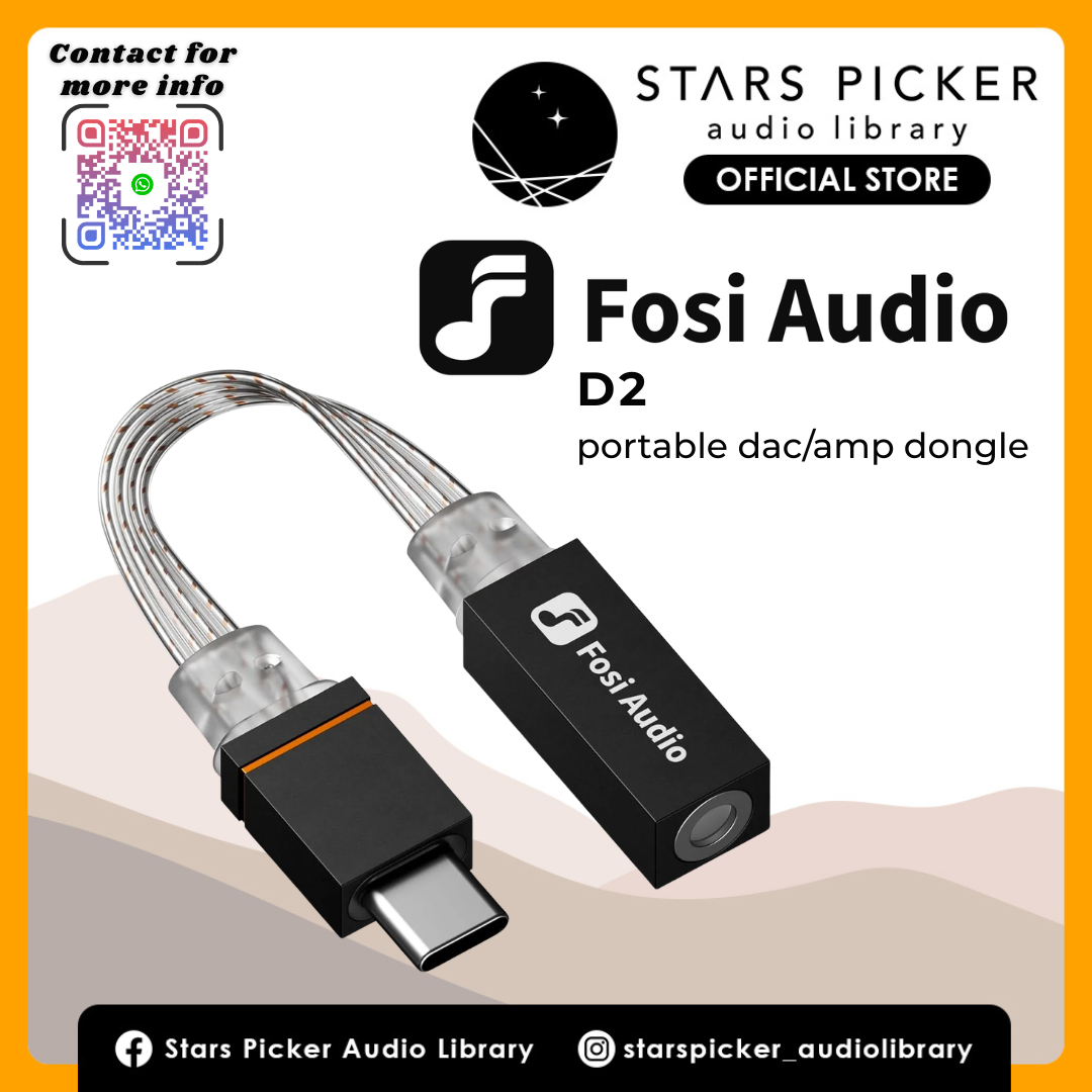 Fosi Audio D2 USB-C to 3.5mm Portable DAC Headphone Amplifier