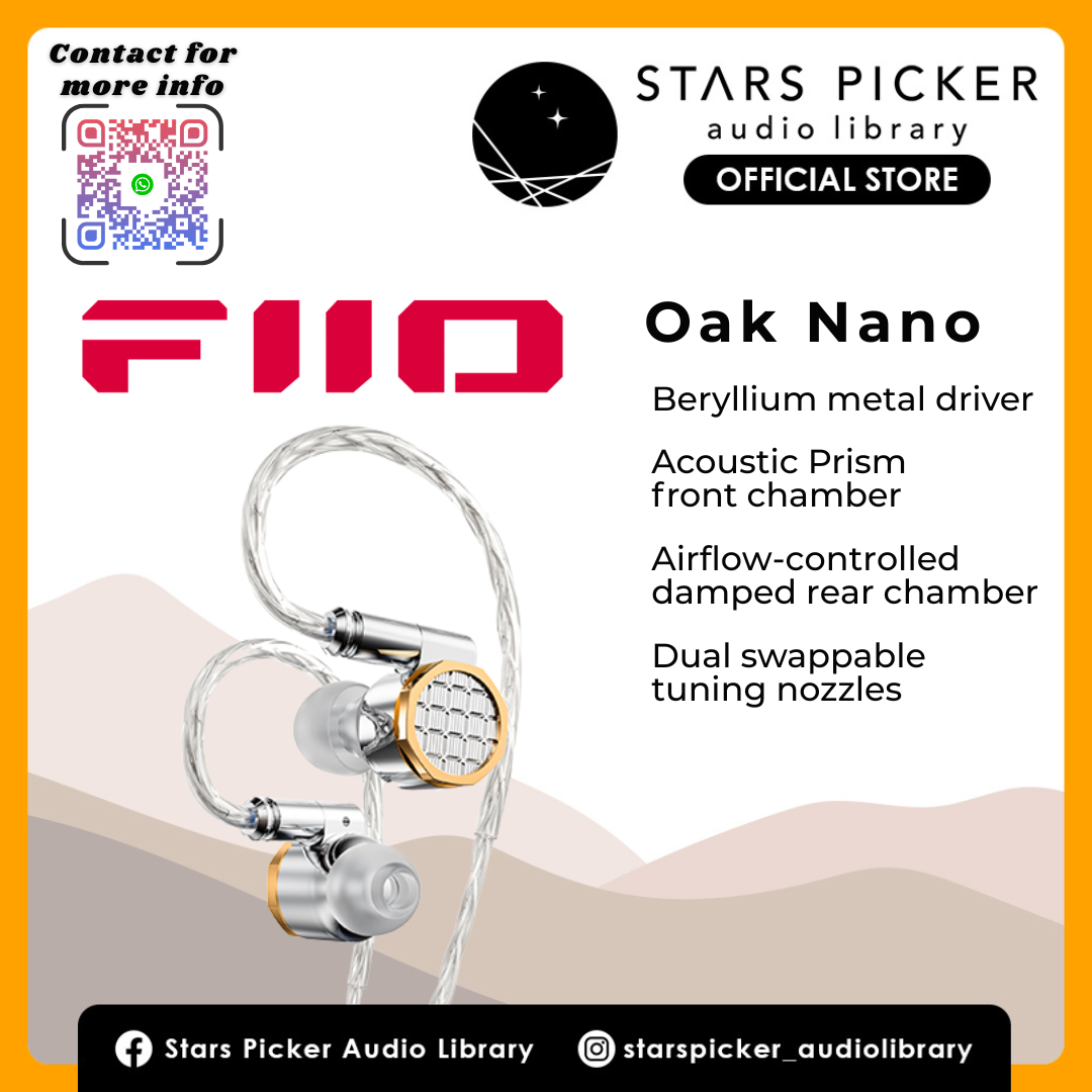 Fiio Snowsky Oak Nano | Beryllium Alloy Dome Diaphragm Dynamic Driver In-Ear Monitors