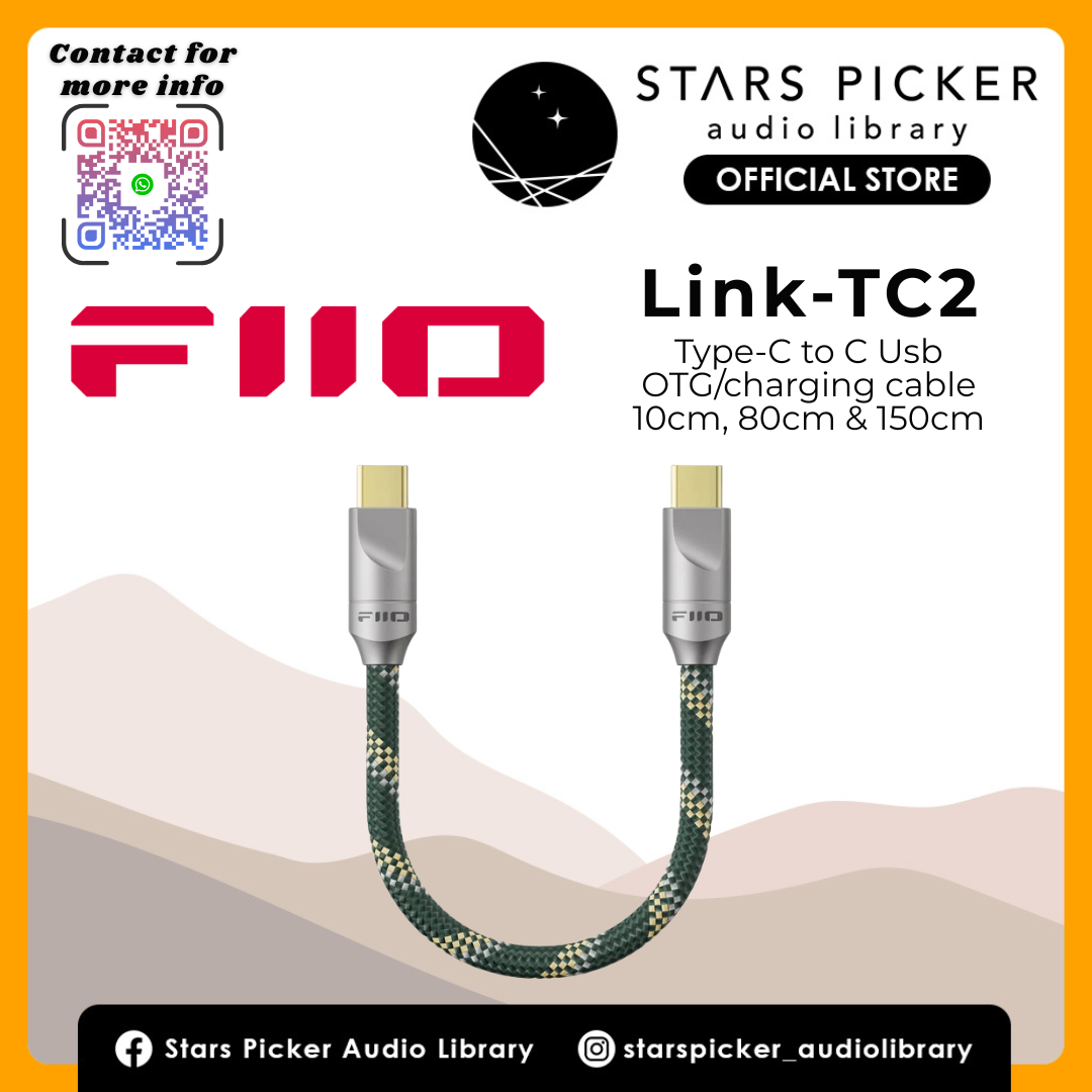 FiiO LINK-TC2 USB-C to USB-C Hi-Fi Audio and Charging Cable