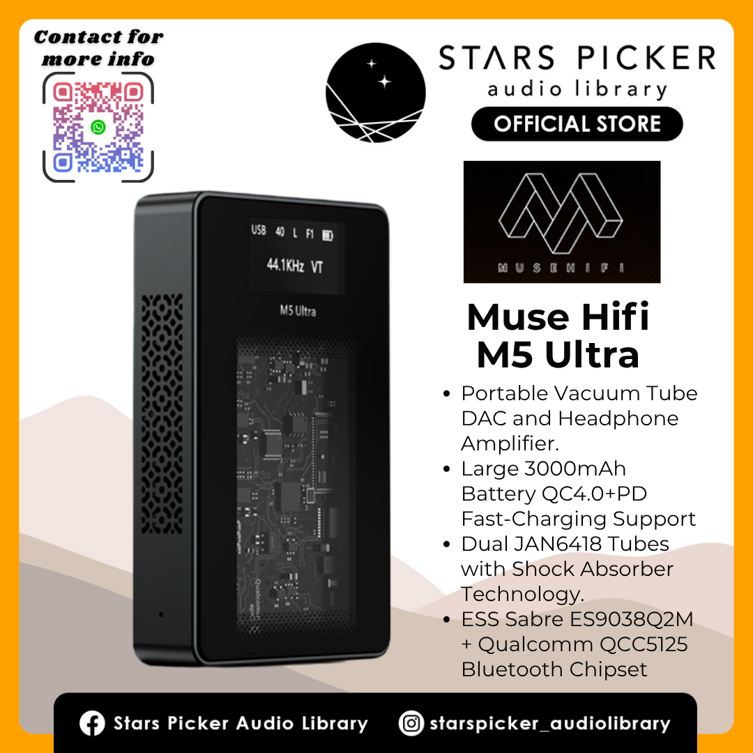 MUSE HiFi M5 Ultra - Bluetooth Portable Tube DAC & AMP with JAN6418 tubes