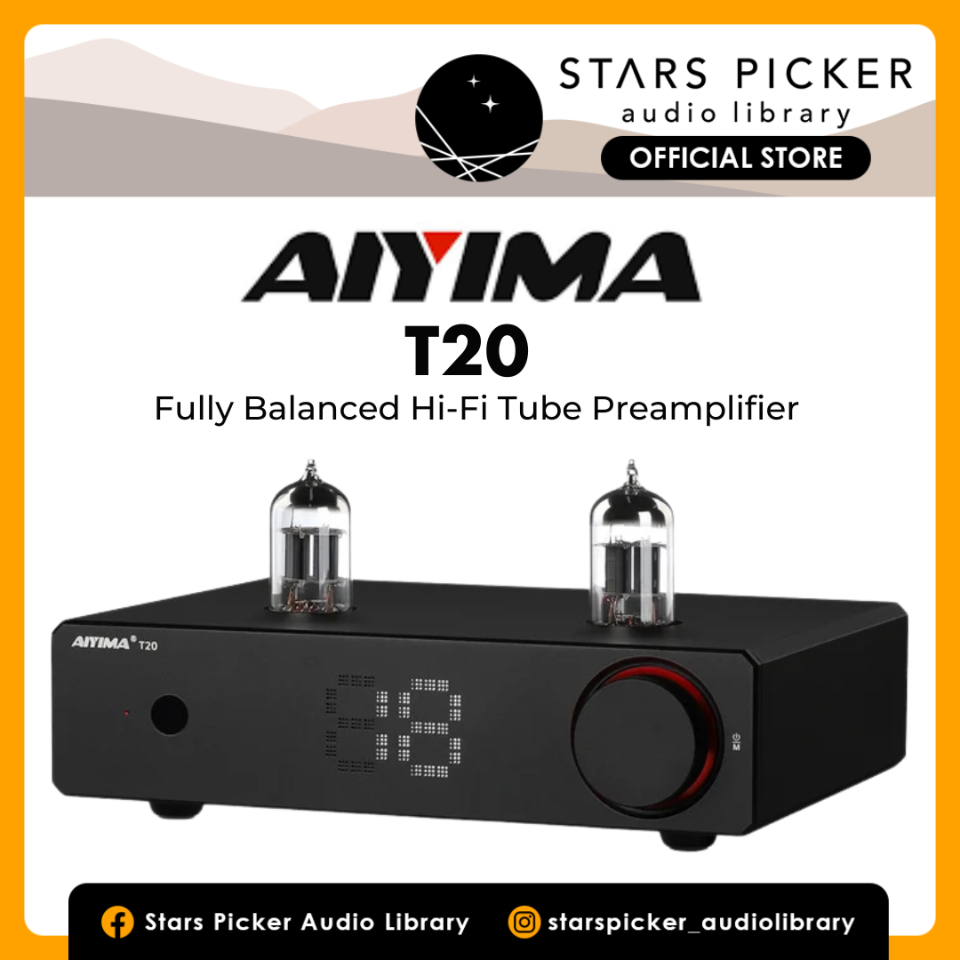 AIYIMA T20 Fully Balanced Hi-Fi Tube Preamplifier audio passive speakers UK plug