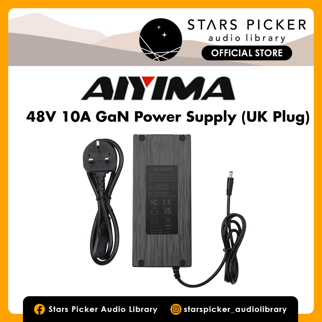AIYIMA 48V 10A GaN Power Supply – 480W High-Power Adapter