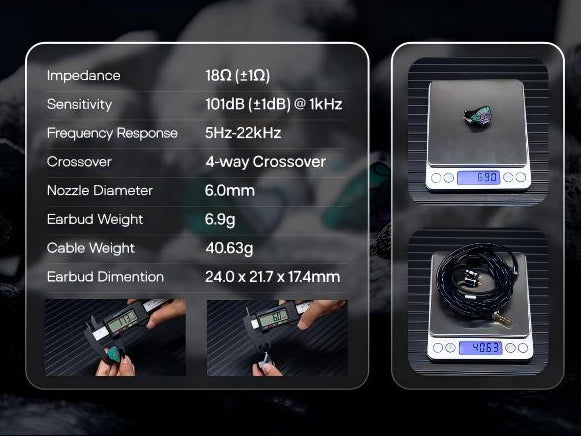 THIEAUDIO Hype 4 MKII 2DD+4BA Hybrid IEM Earphone with GEN2 IMPACT Subwoofer