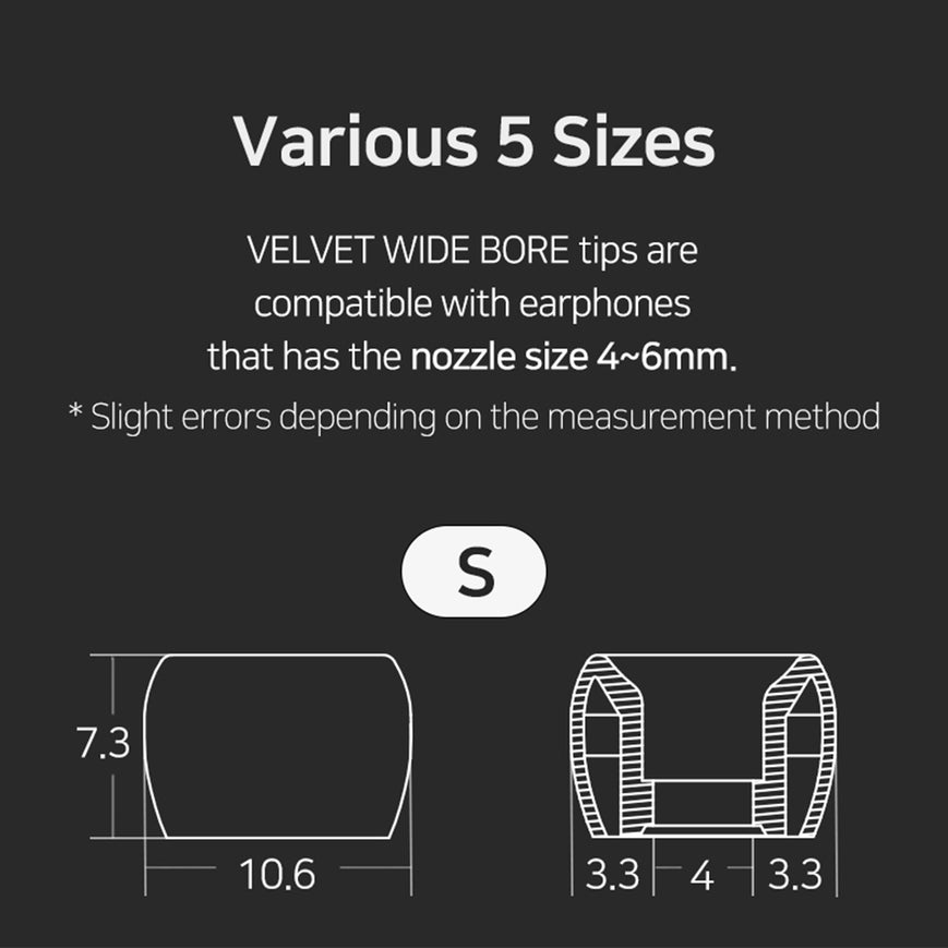 DIVINUS Velvet Wide Bore Silicone Eartips For 4-6mm Nozzle