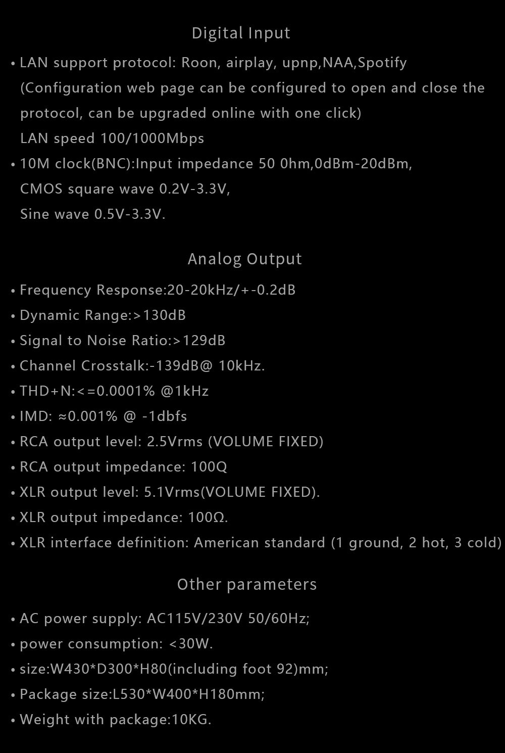 GUSTARD X30 4xES9039SPRO Streamer Digital to Analog Convertor (DAC)
