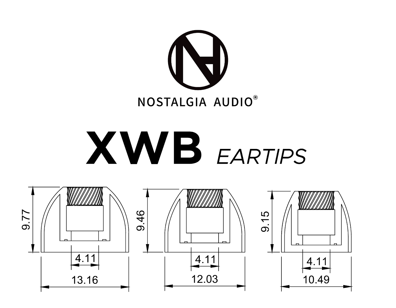 Nostalgia Audio | XWB Eartips extra wide bore for IEMS earphones medical grade silicon