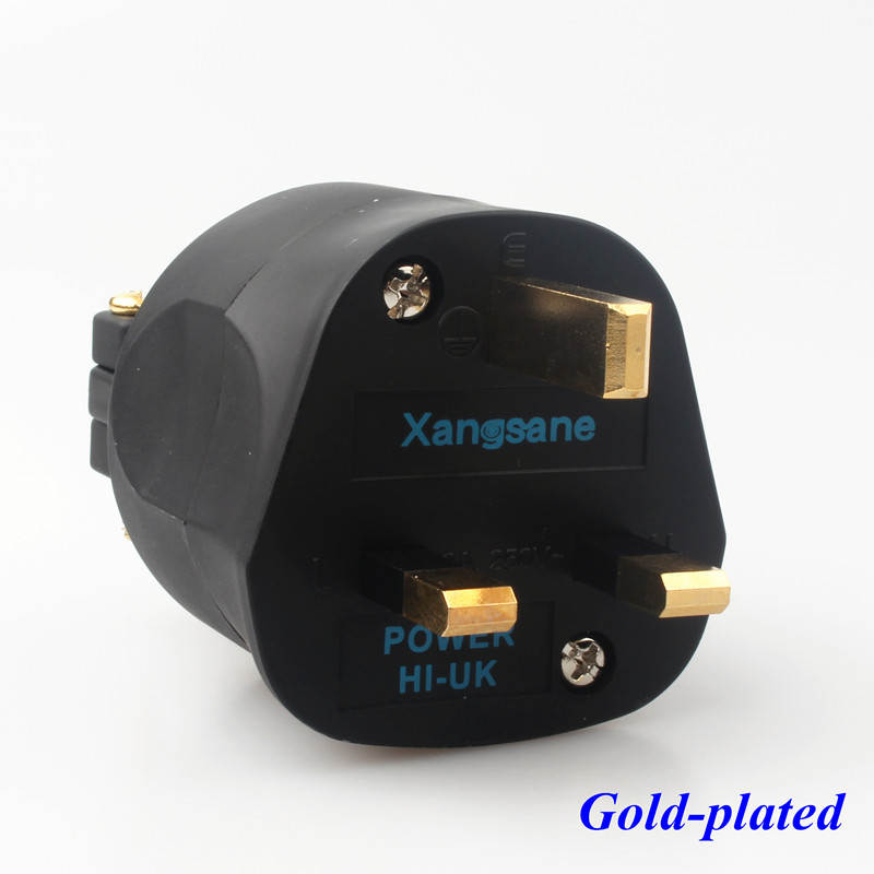 Xangsane Pure Copper with Gold/Rhodium UK Plug for HiFi Power Amplifier Wall Plug Dac