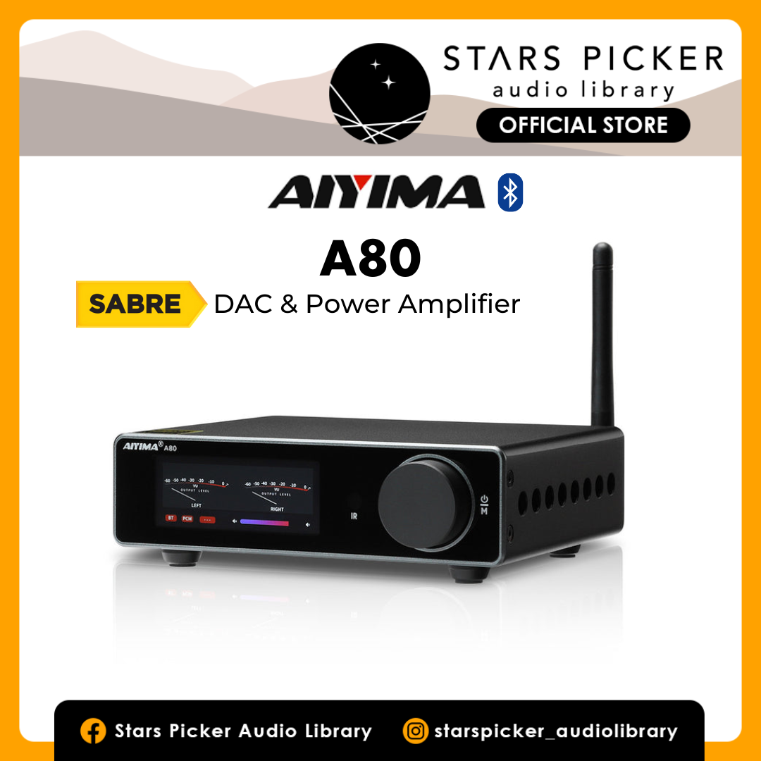 [READY STOCK] AIYIMA A80 ESS Sabre DAC & Stereo Power Amplifier Bluetooth 300Wx2 Class D 2.0 Digital Amp