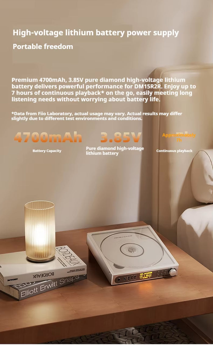 FiiO DM15 R2R Portable CD Player with True 24Bit R2R DAC, Bluetooth, CD Ripping