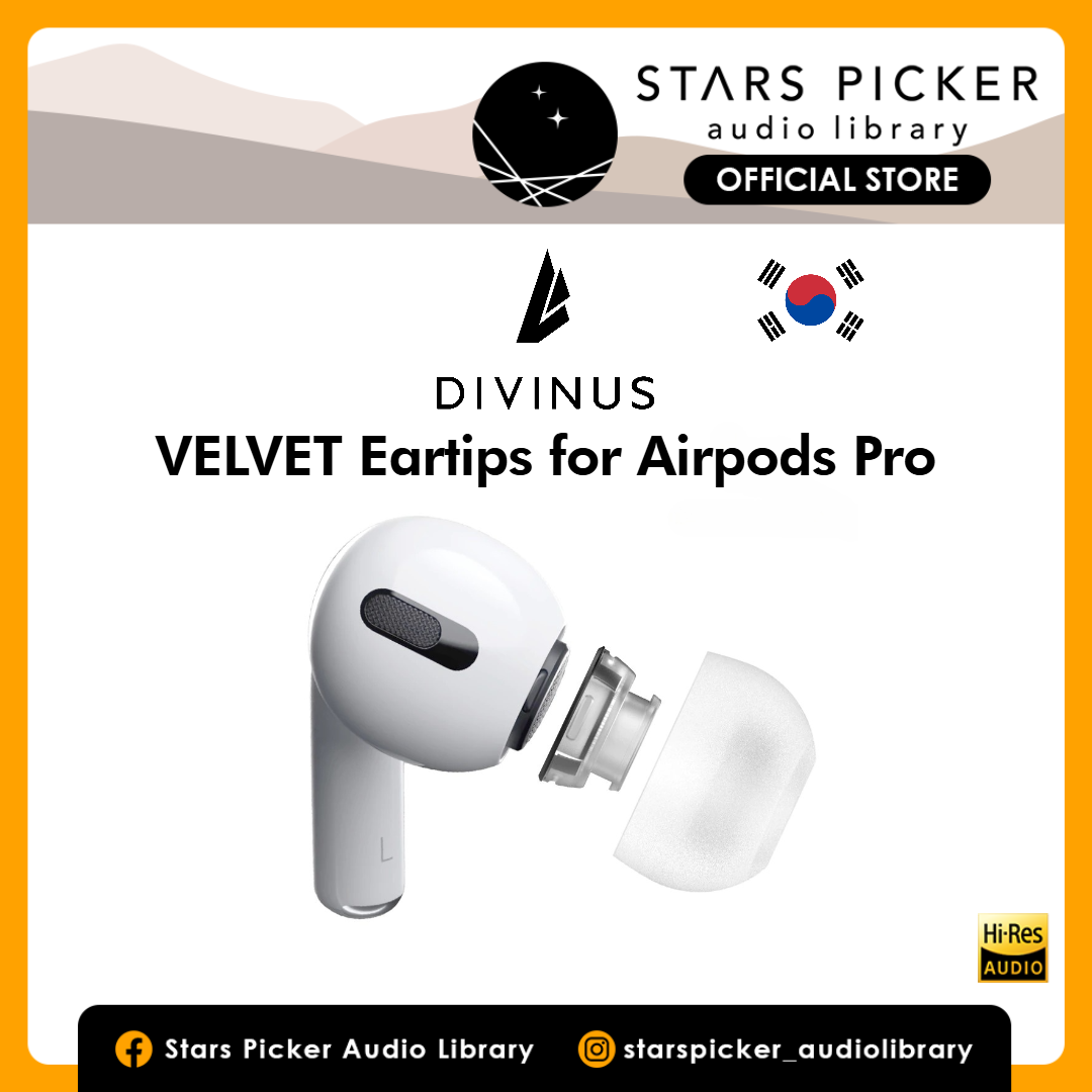 Divinus Velvet Eartips for AirPods Pro Series Comfort Low Pressure Wider Loop EarTips for AirPodsPro1/2 & A1 Adaptor for AirPods Pro (1-Pair)