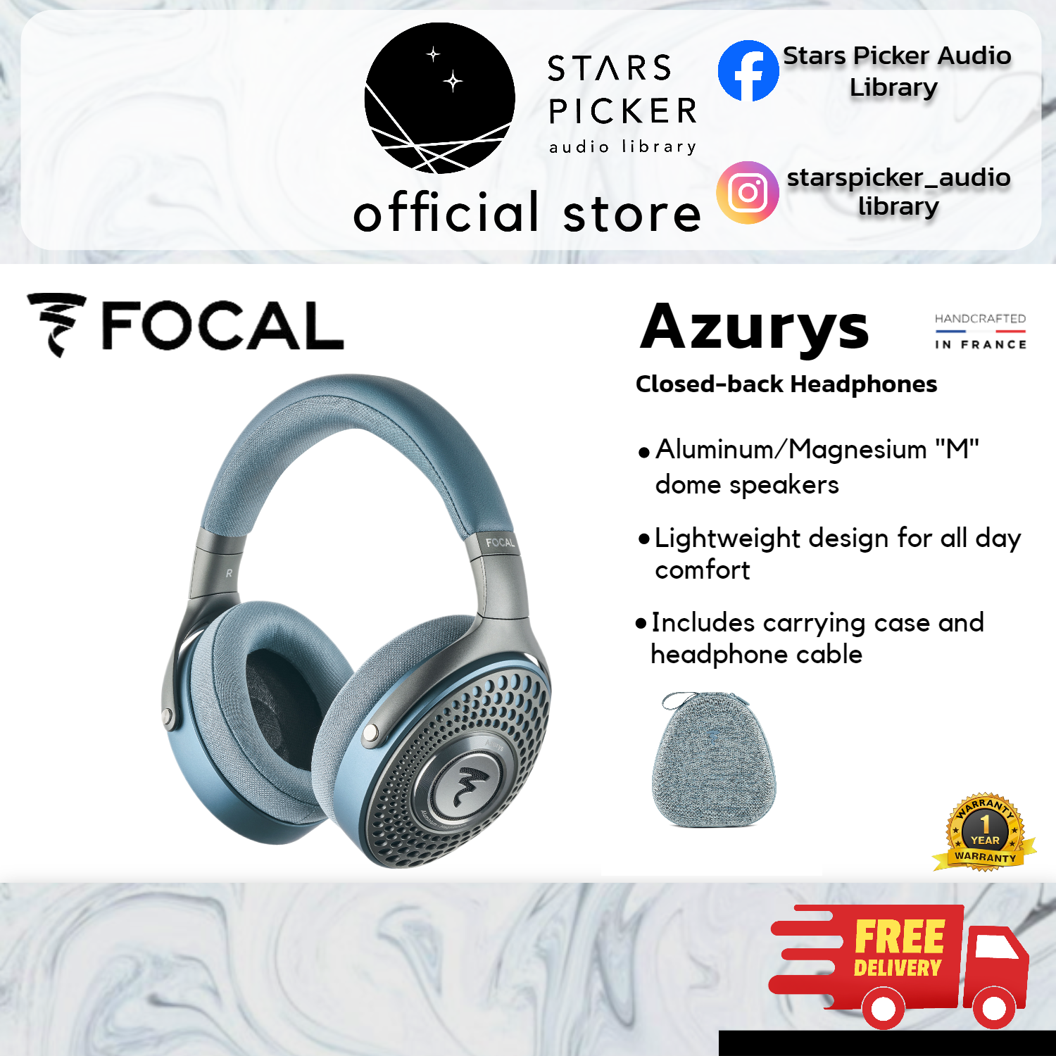 Focal Azurys - Closed Back HiFi Headphones Made in France