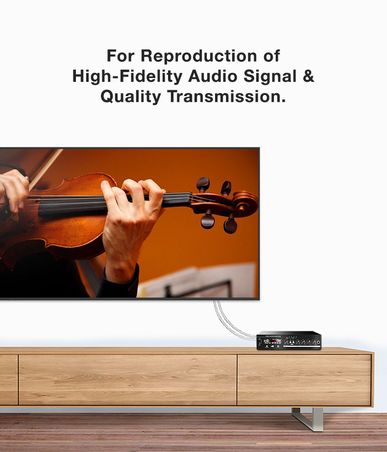 Choseal QS6772 Oxygen Free Copper RCA Cable with Gold Plated Jack For DVD Player TV Speaker Amplifiers