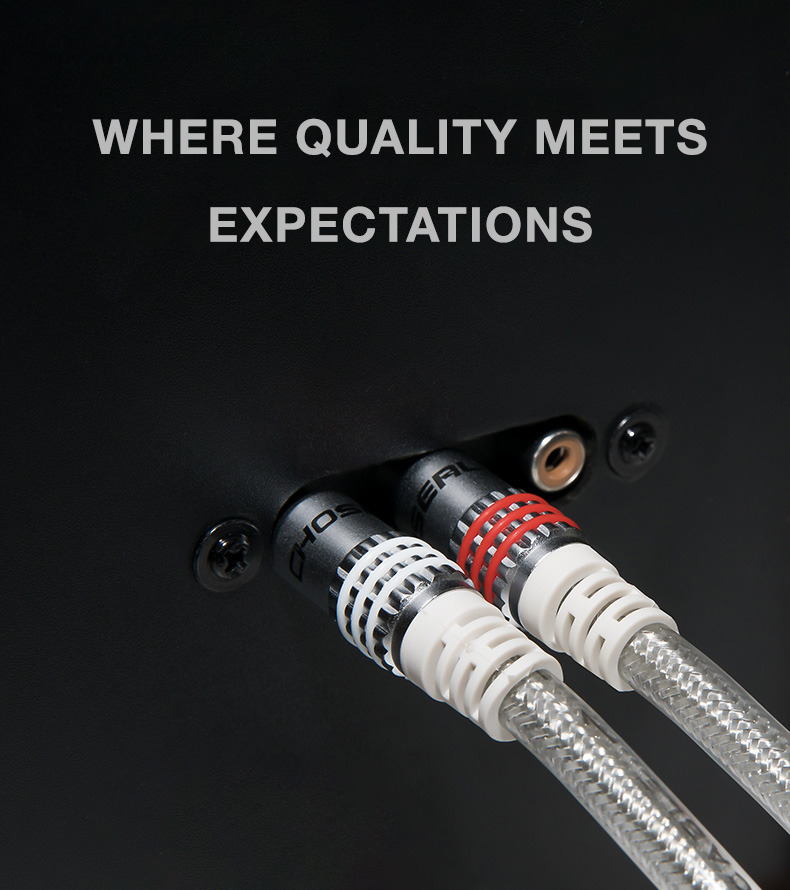 Choseal QS6772 Oxygen Free Copper RCA Cable with Gold Plated Jack For DVD Player TV Speaker Amplifiers