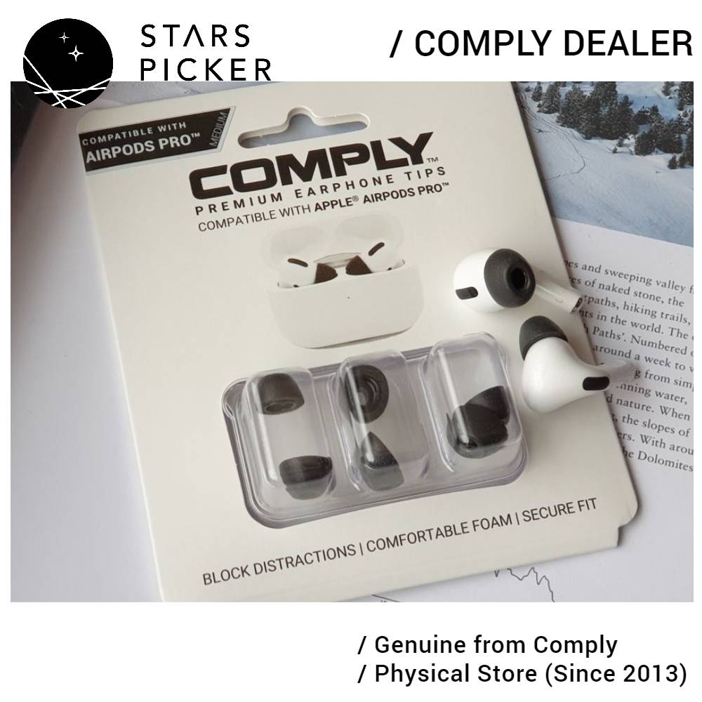 Comply Foam Tips 2.0 for AirPods Pro (44-50201) Memory Foam Premium Earphone Tips Replacement for Apple (M size only)