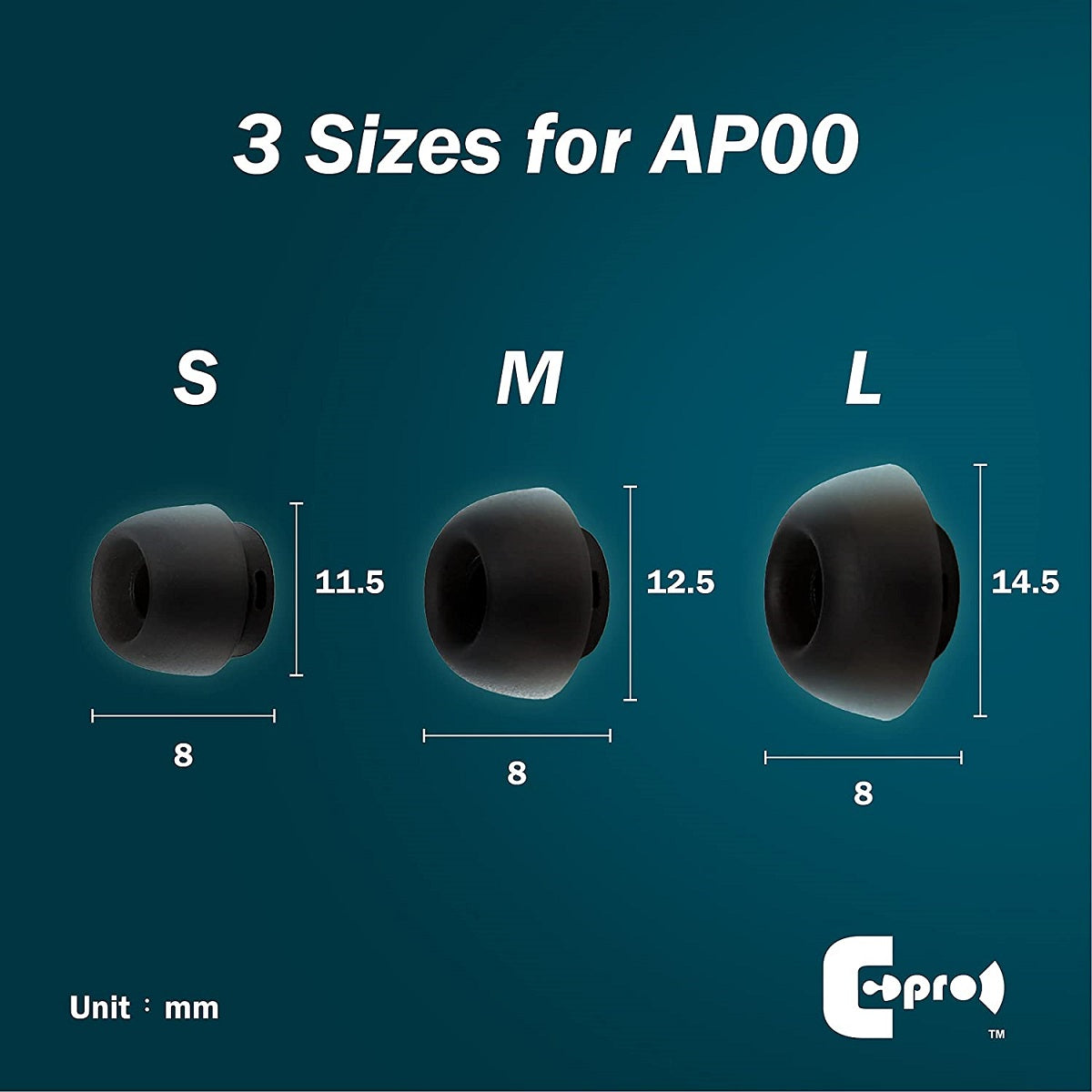 E Pro / ePro AP00 series Horn-shaped Ear Tips - Series Replacement Eartips for APP APP2