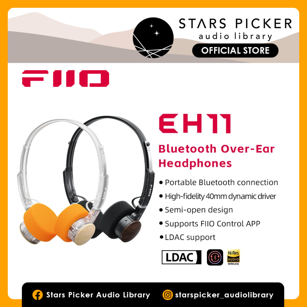 FiiO EH11 Retro On-Ear Bluetooth Headphones, LDAC Hi-Res Wireless with Built-in Mic