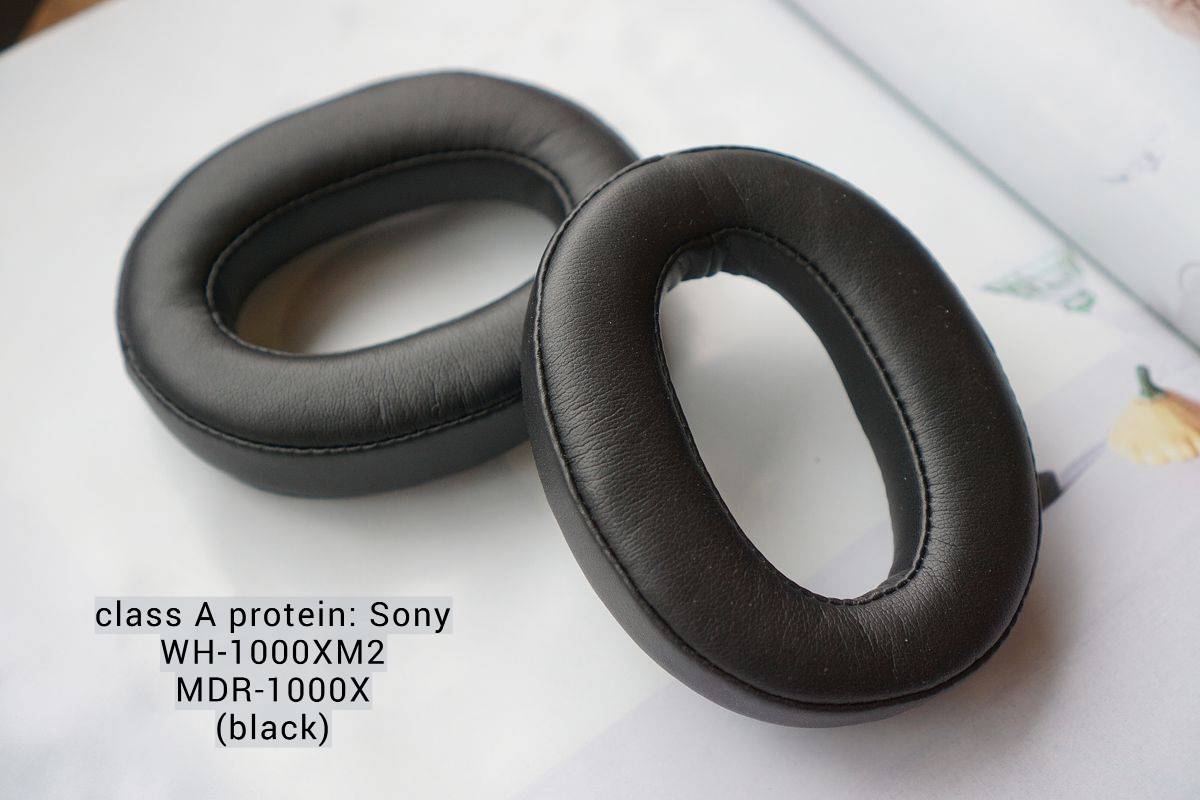 (Class A / B Protein) Sony WH-1000XM2 MDR-1000X 3rd party Protein Leather Aftermarket Replacement Earpads