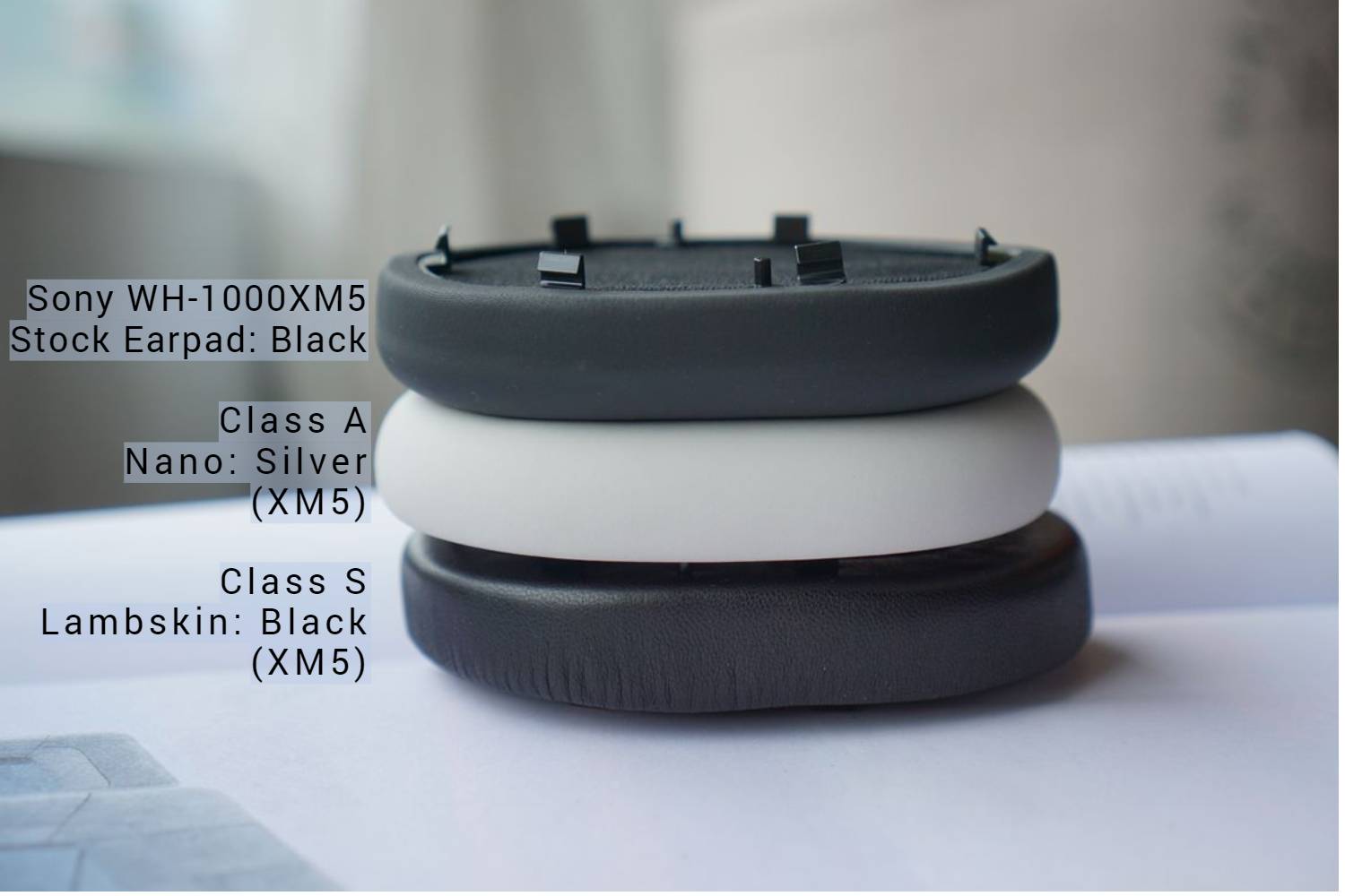 (Class S Lambskin / Class A Nano) Sony WH-1000XM5 Lambskin / Nano Leather Aftermarket Replacement Earpads