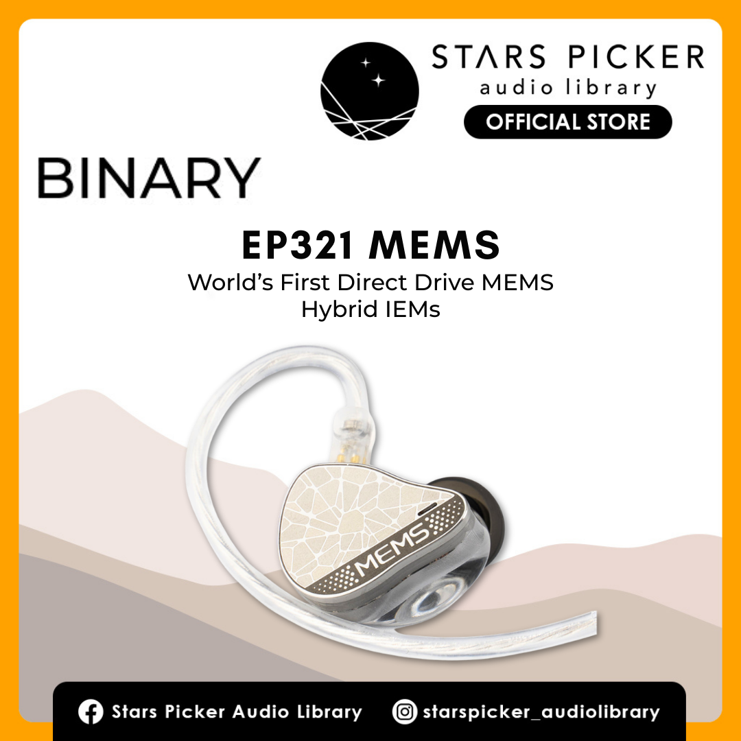 [Ready Stock] Binary EP321 MEMS | 2DD + 3BA + 1 MEMS Driver In-Ear Monitors | Tribrid Driver Earphones with MEMS Technology |