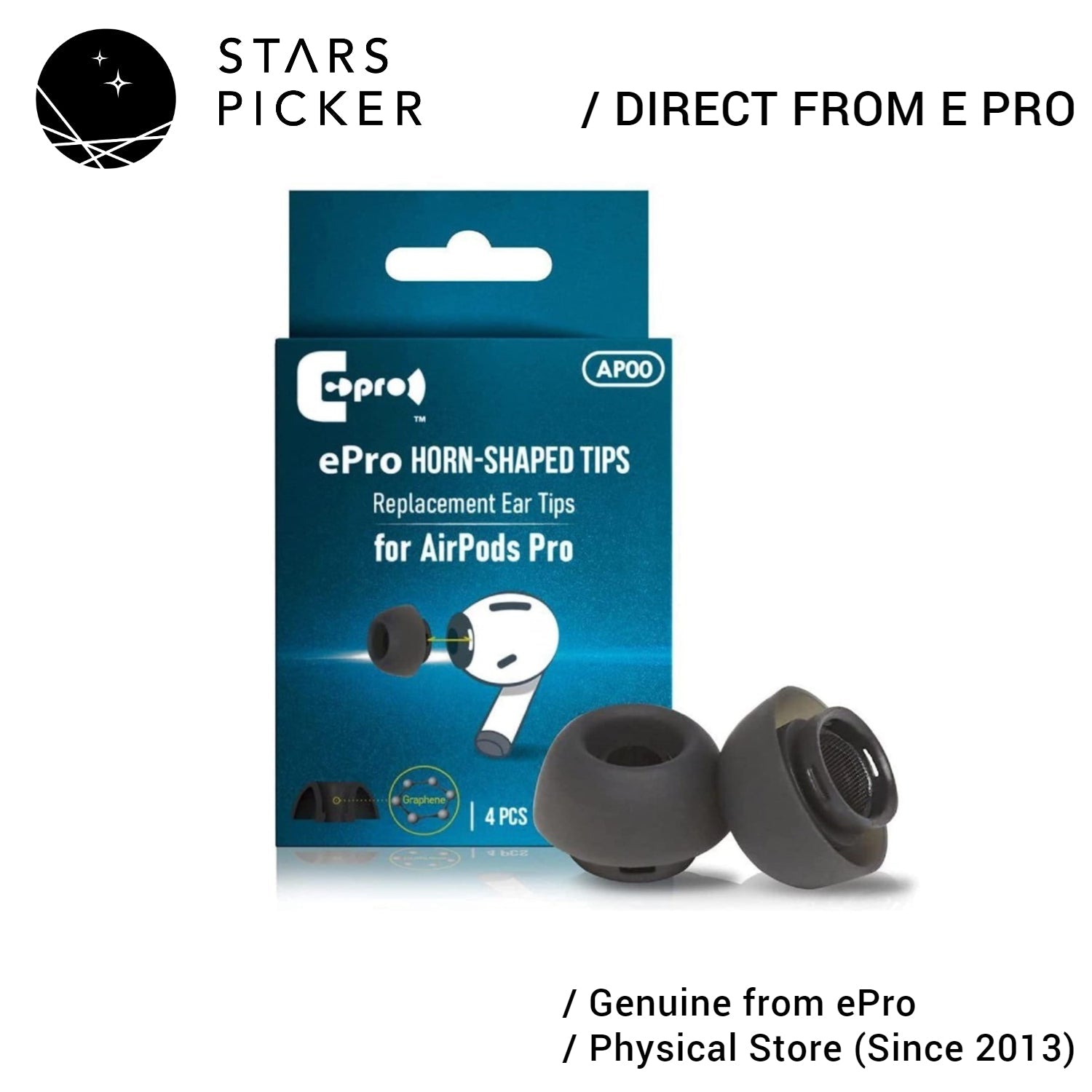 E Pro / ePro AP00 series Horn-shaped Ear Tips - Series Replacement Eartips for APP APP2