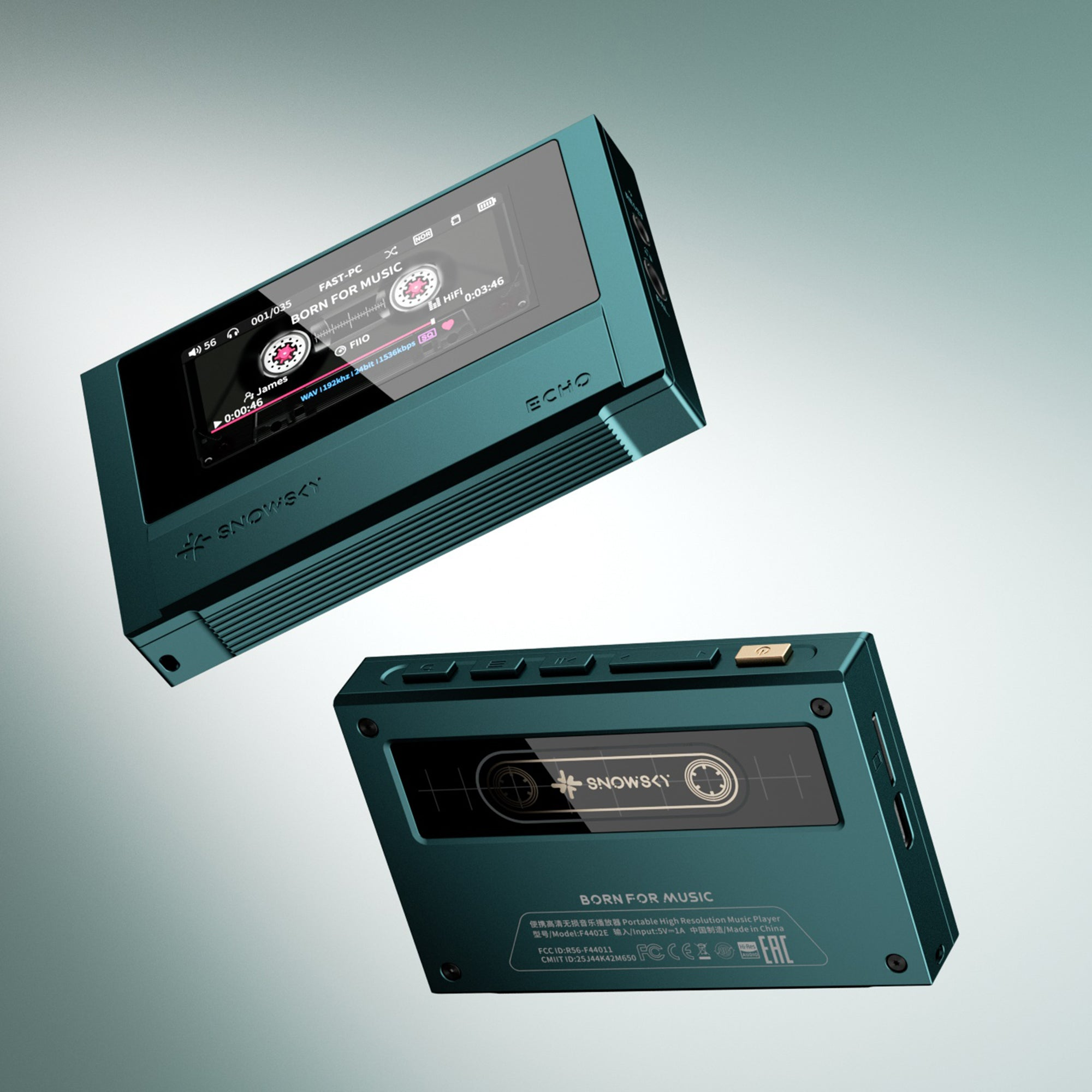 FiiO SNOWSKY ECHO – Portable Hi-Res Lossless Music Player, Dual CS43198, 3.5mm & 4.4mm Output, Bluetooth 5.3, DSD256