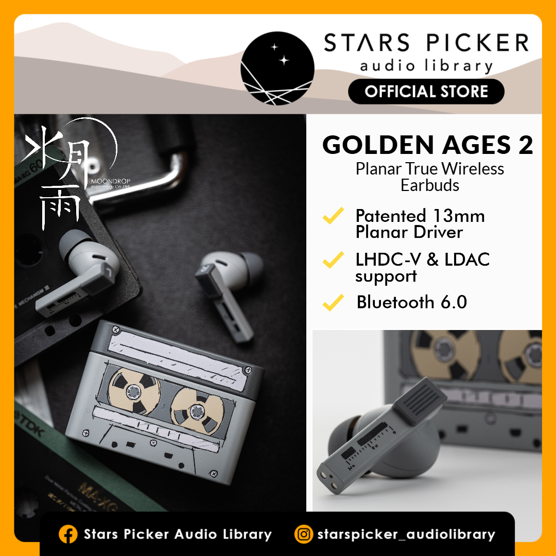 [PM FOR BEST PRICE] Moondrop GOLDEN AGES 2 - Bluetooth 6.0 Wireless Earbuds TWS with 13mm Patented Planar Magnetic Driver