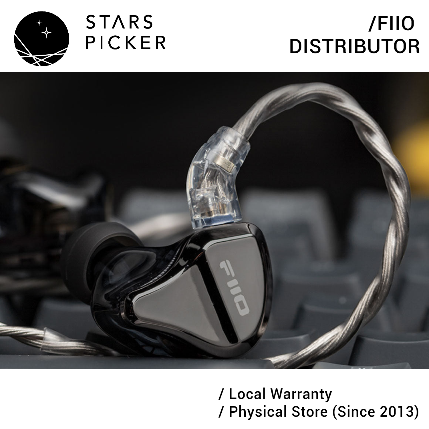 Fiio JH5 - 1 Dynamic + 4 BA Hybrid IEM, 10mm Carbon Based Dynamic Driver