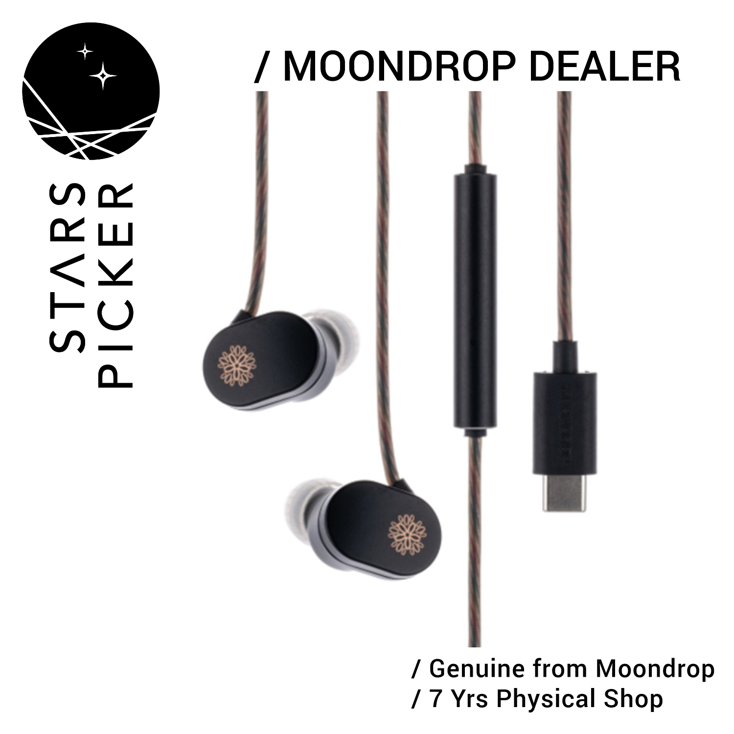 [5% off + 50% off for Spinfit] Moondrop Jiu - Wired USB C IEM earphone with 10mm Dynamic Driver