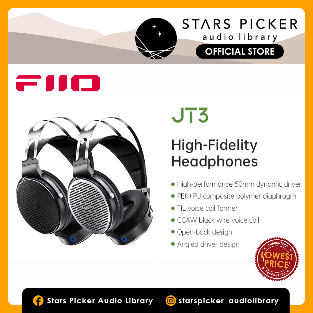 FiiO Jade Audio JT3 Over-Ear Headphone | 50mm Dynamic Driver |