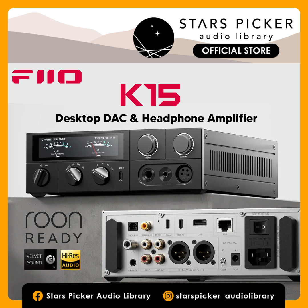 FiiO K15 Desktop DAC & Headphone Amp. with Dual AKM AK4497S DAC chips & Streaming Receiver