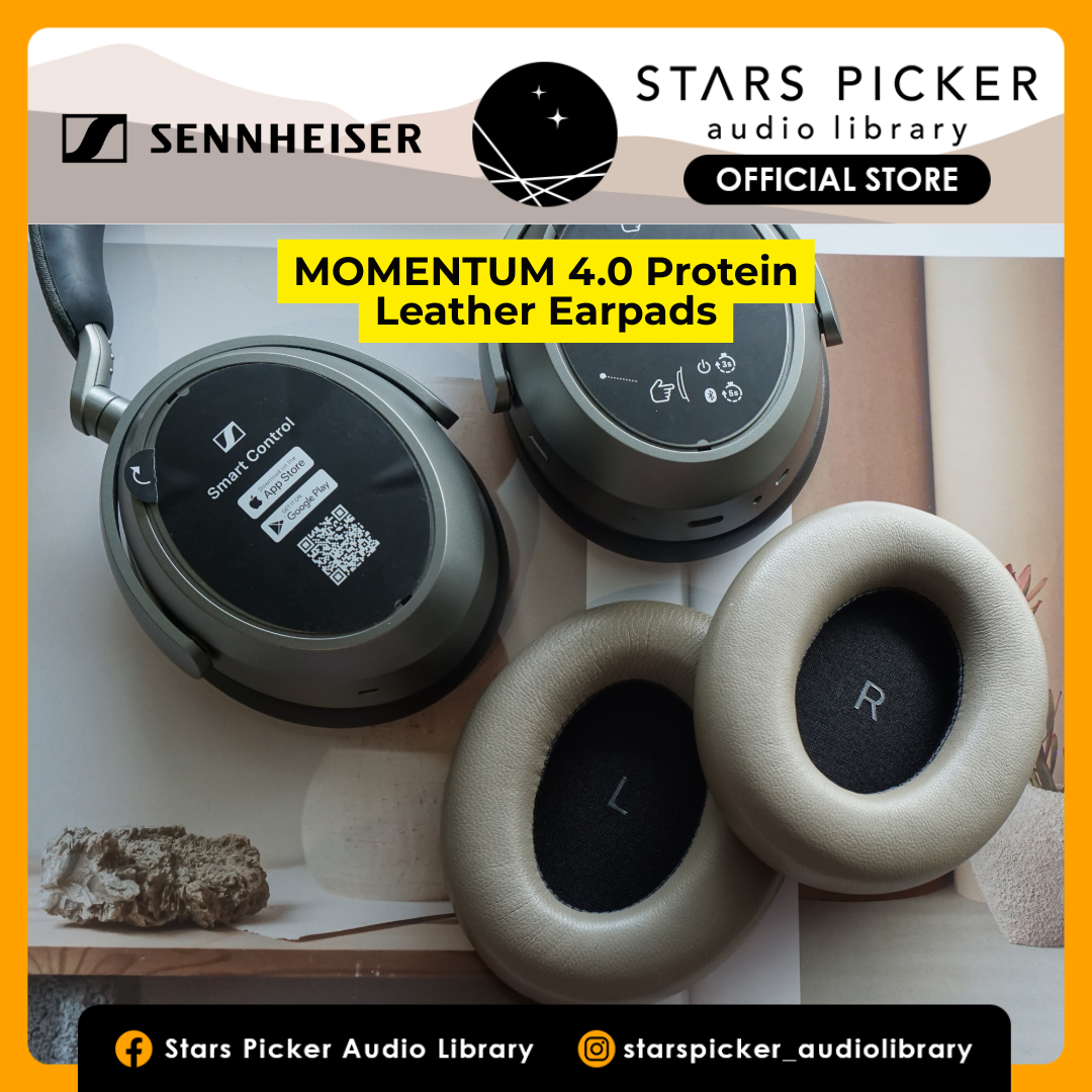 (Class B Protein) Earpads Sennheiser Momentum 4.0 M4AEBT Protein Leather Replacement Earpad with Bracket & Filter