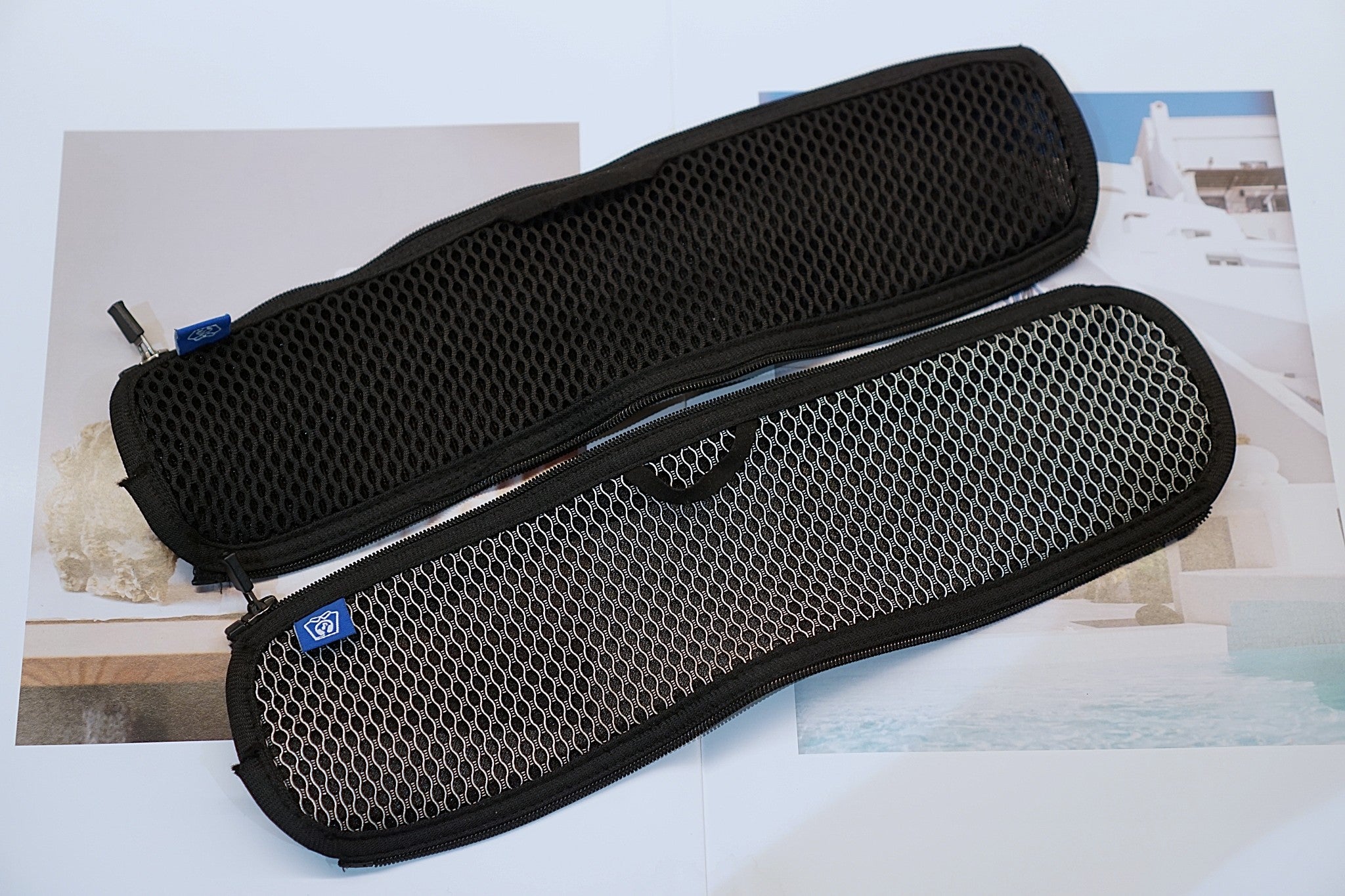 Headband Mesh Fabric Cover with zip (Black/Grey) Replacement Add-on Headband Cover