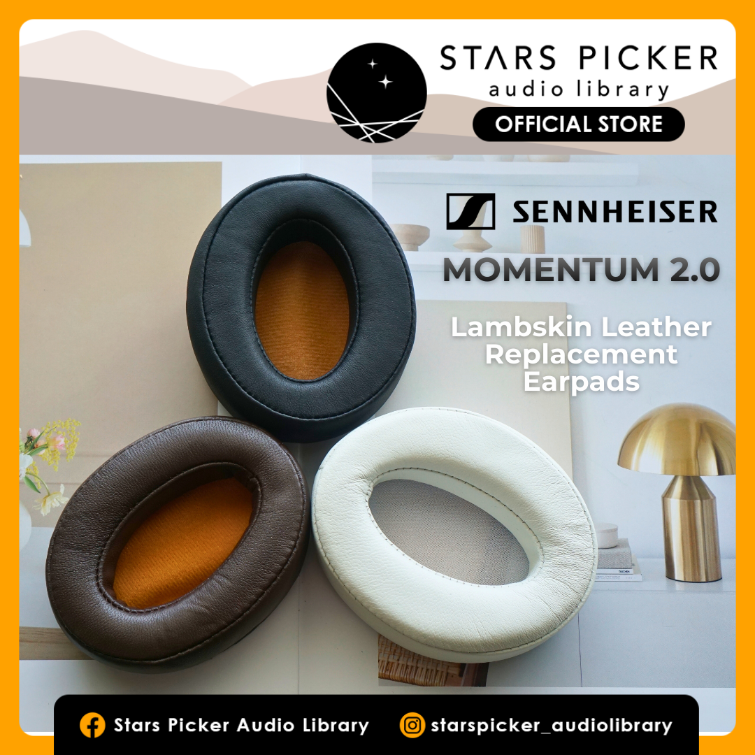 (Class A Lambskin) Earpads for Sennheiser Momentum 2.0 Lambskin Leather Replacement Earpad with Bracket & Filter