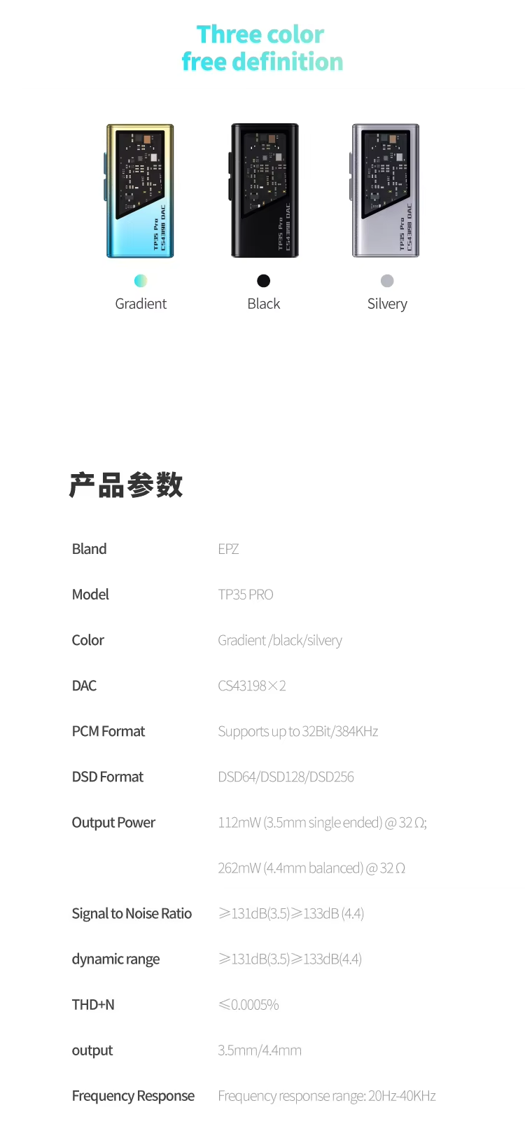 [PM for Best Price] EPZ TP35 Pro Portable DAC & Headphone Amp with Dual Cirrus Logic CS43198 DAC