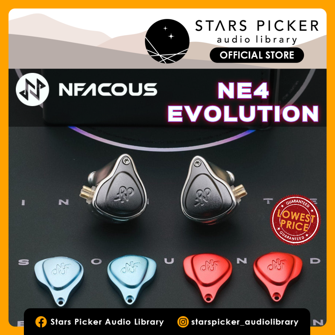 NF Acous NE4 Evolution Live Sound Monitoring Earphones with Swappable Faceplate Tuning