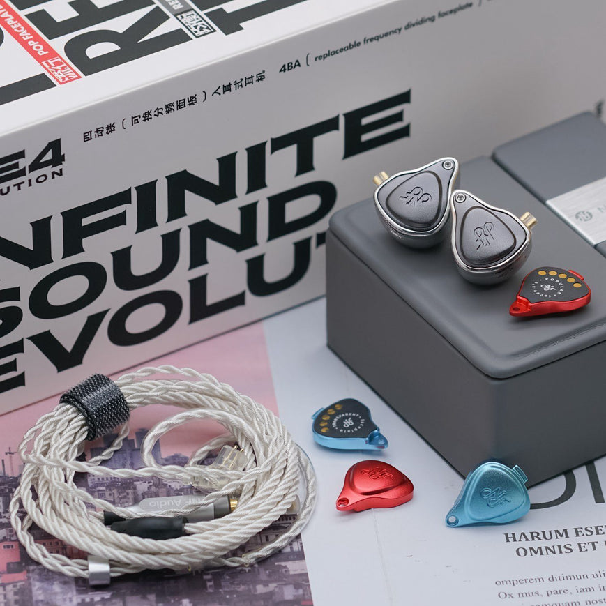 NF Acous NE4 Evolution Live Sound Monitoring Earphones with Swappable Faceplate Tuning