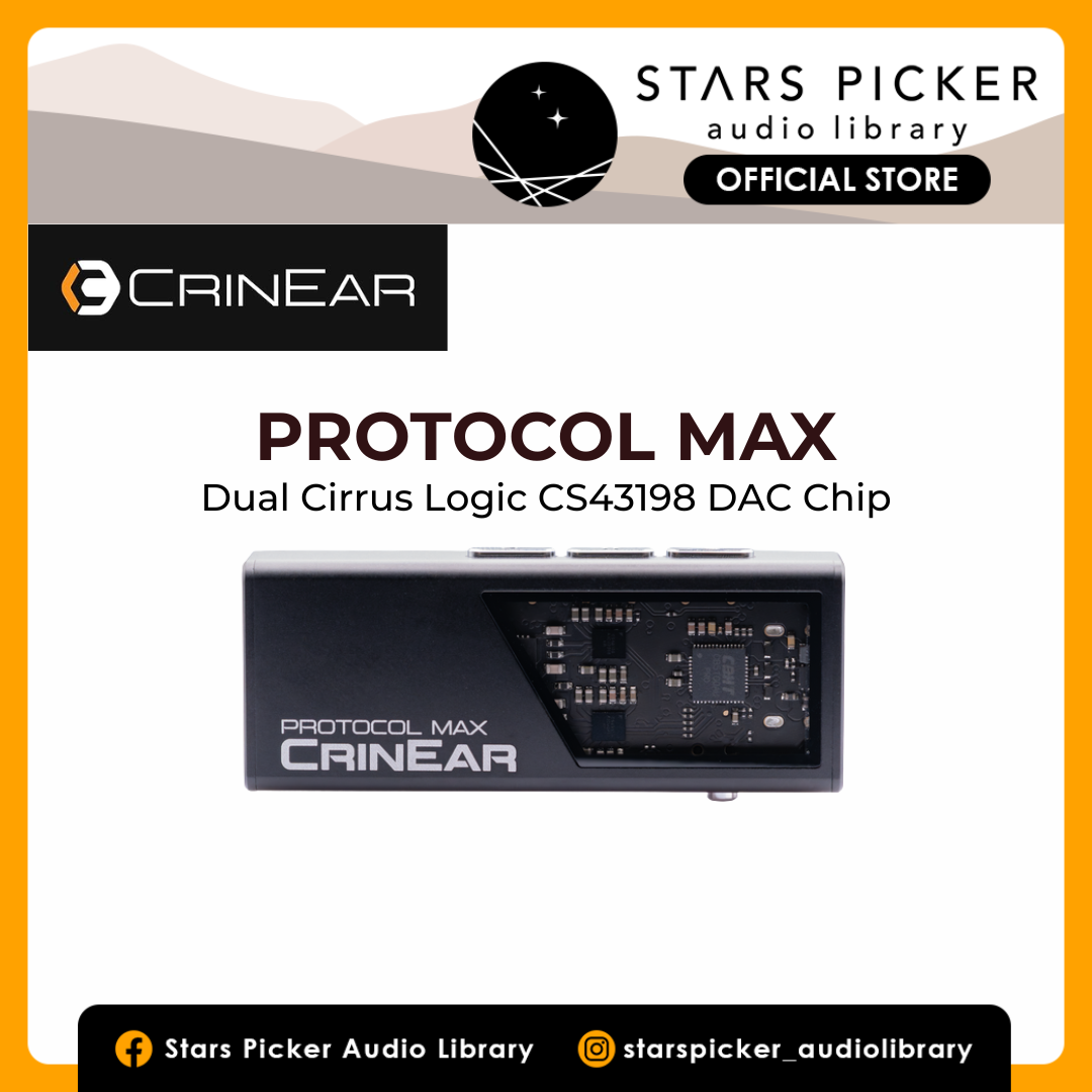 CrinEar Protocol Max | Portable DAC-Amplifier with 10-Band PEQ, Dual Cirrus Logic CS43198 + Dual SG Micro SGM8262-2 | 600mW High Power Amplification