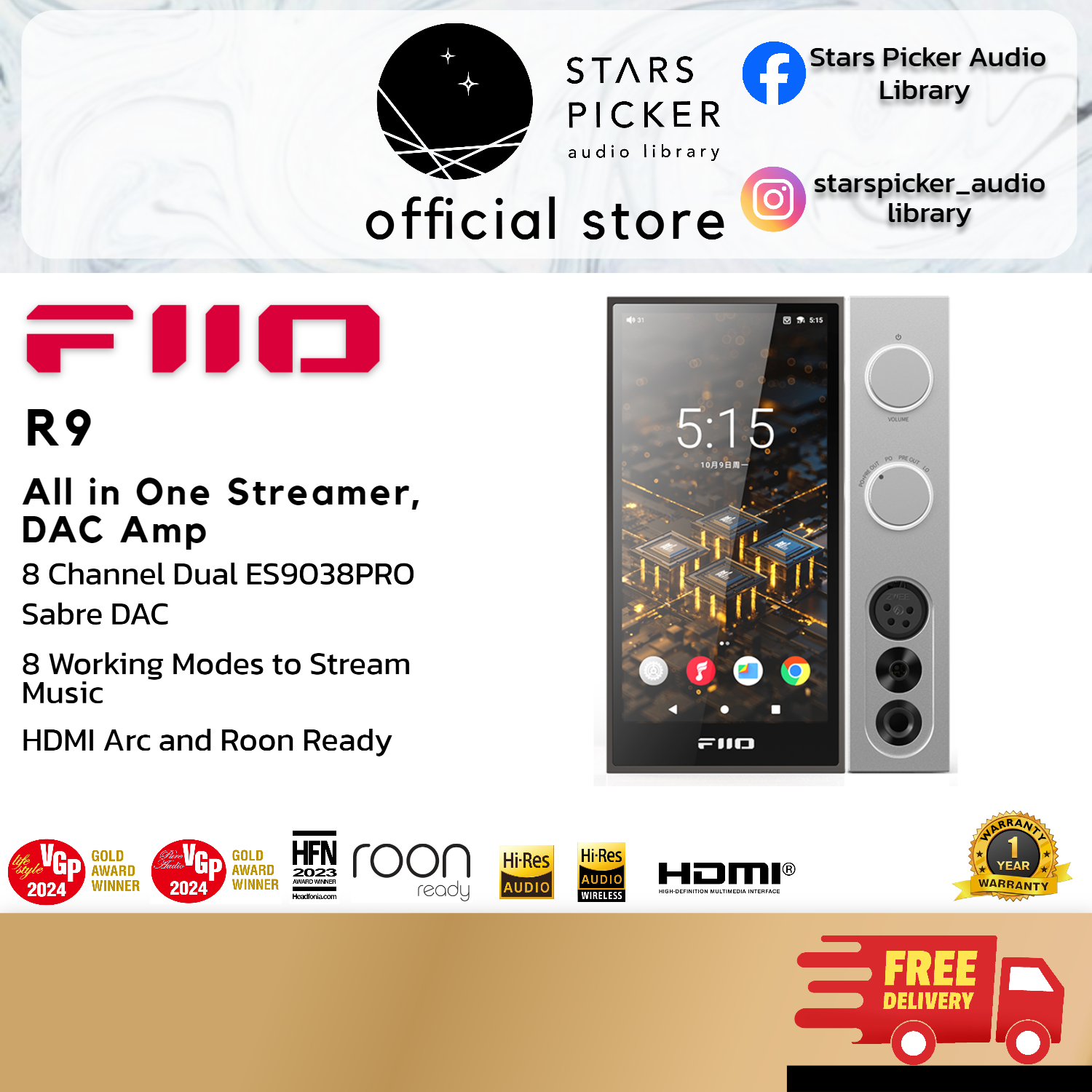 [PM best price] Fiio R9 | Desktop Streamer, DAC and Amplifier