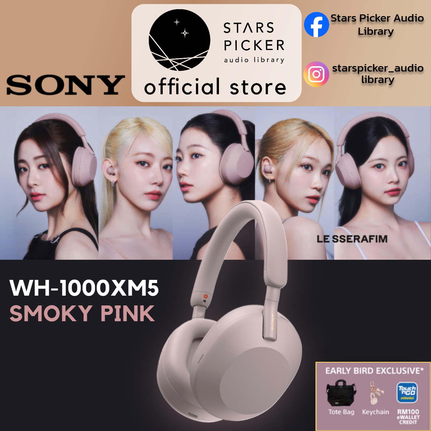 [FREE TNG RM50] Sony WH-1000XM5 LDAC Wireless Noise Cancelling Bluetooth Headphone (WH1000XM5/XM5)