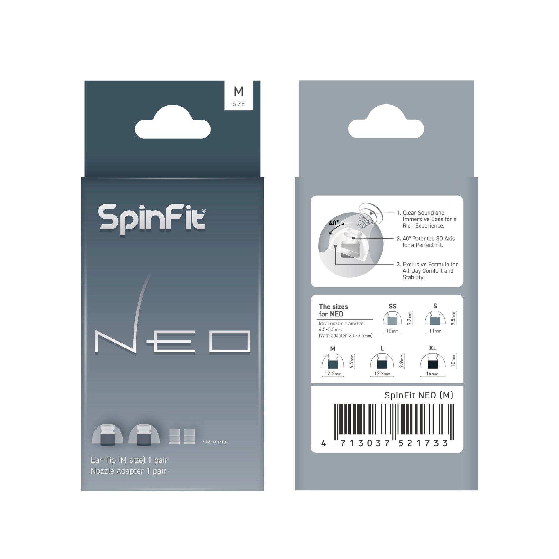 SpinFit NEO (2025)/ CP100+ V2 / CP-100+ (2021) Premium Medical grade Silicon Replacement Ear Tips for IEM Earphone Earbuds