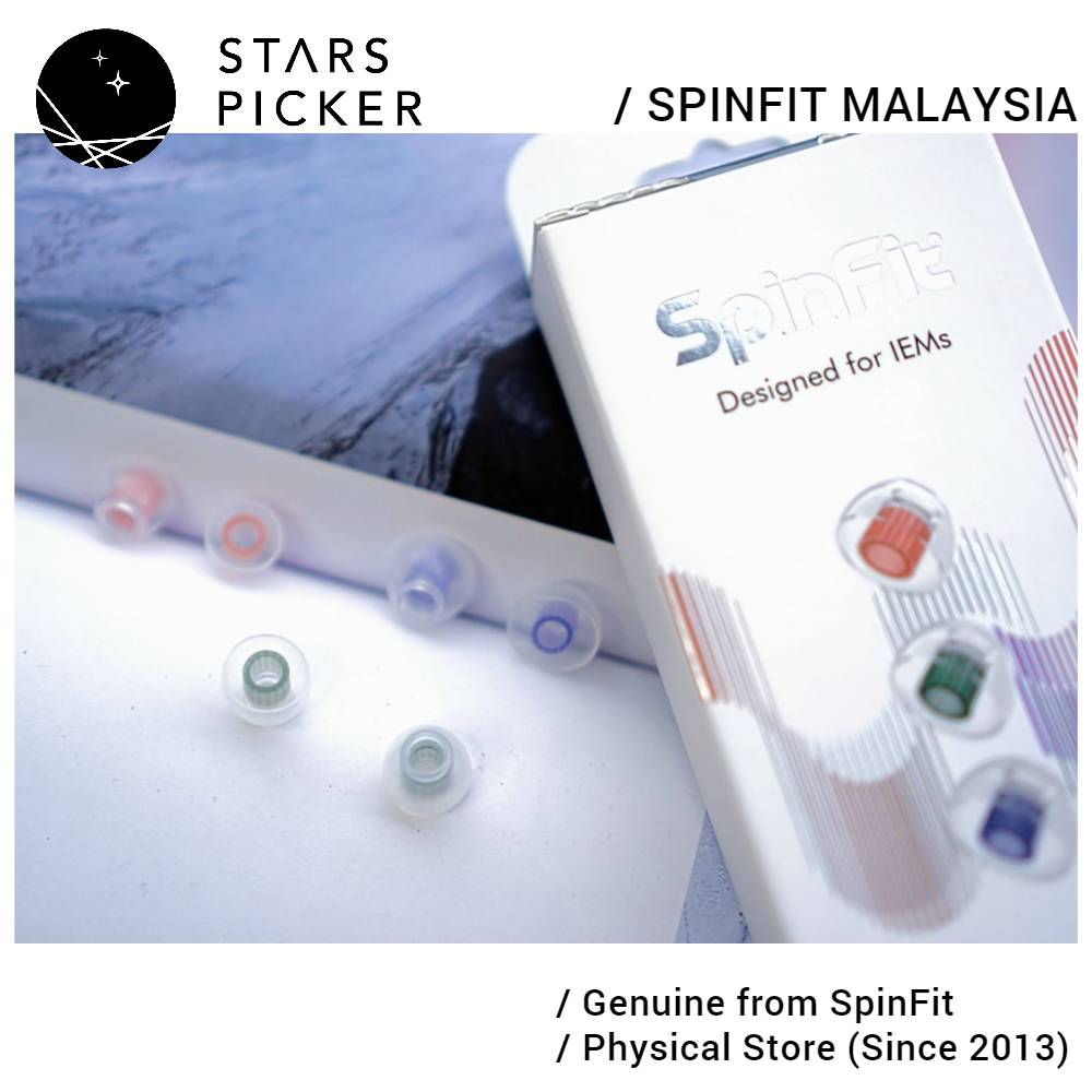 Spinfit W1 Ear Tips (4.4mm nozzle diameter) Wave Shaped Design Medical Grade Silicone Eartip