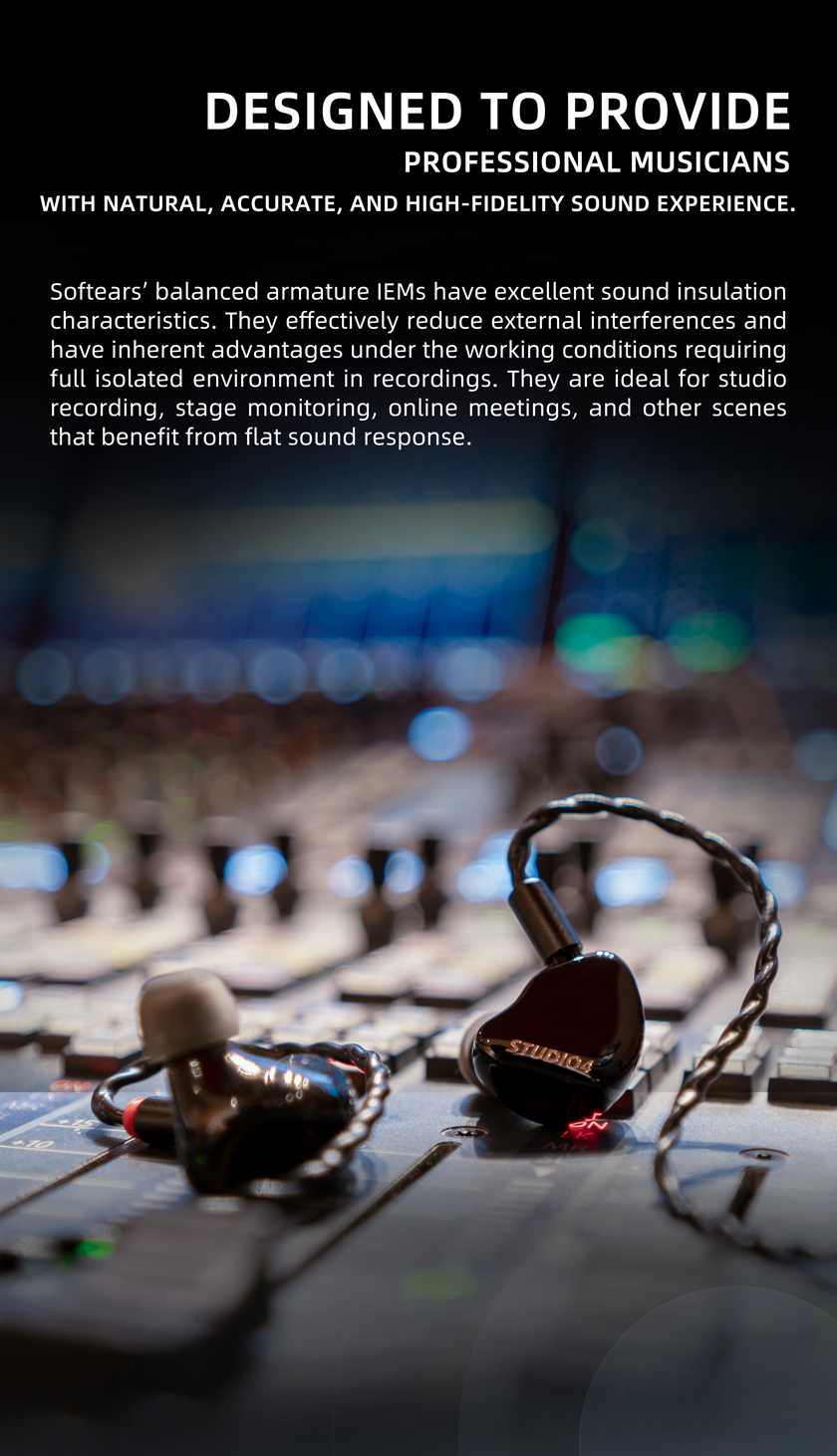 Softears STUDIO4 - Studio 4 Universal 4 Driver 3 Way Crossover Studio Series Professional In-ear Monitor IEM Earphone