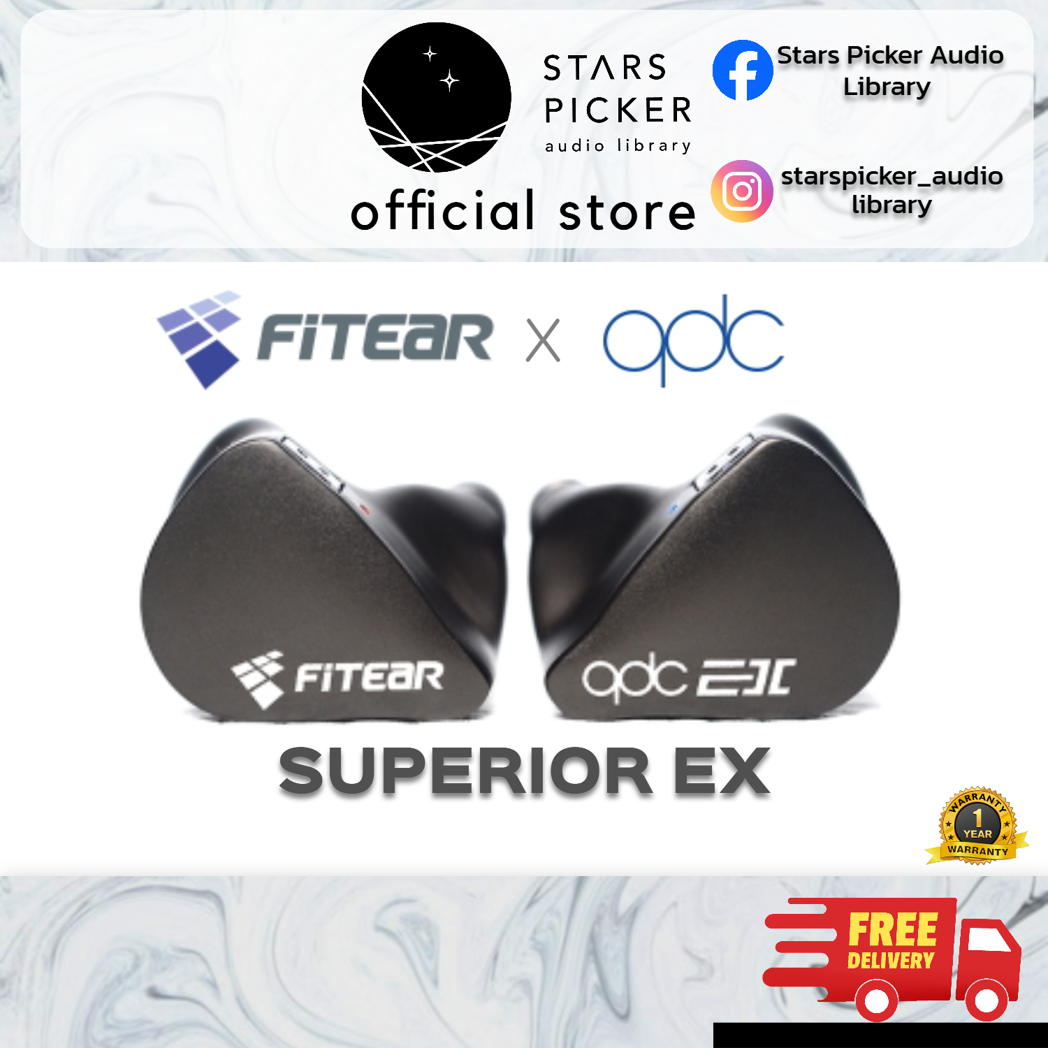 FitEar x qdc SUPERIOR EX and SUPERIOR Original Dynamic Driver In-Ear Monitor