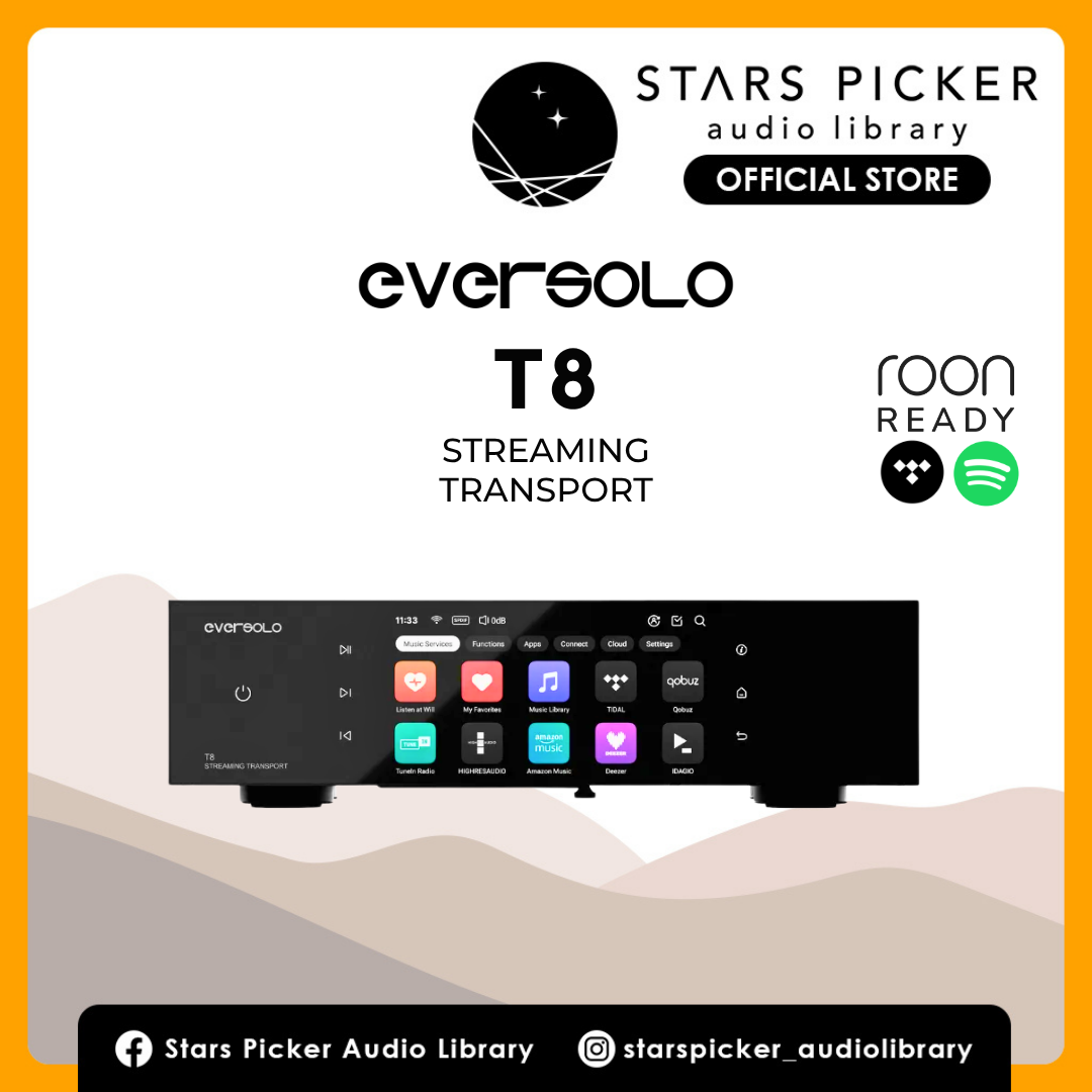 Eversolo T8 Music Streamer Transport with Remote | Dual Femtosecond Clocks, Fully Electrical Isolation Output